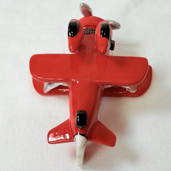 Red Barron Ceramic Plane With Flyer Trinket Box - Picture 6 of 9